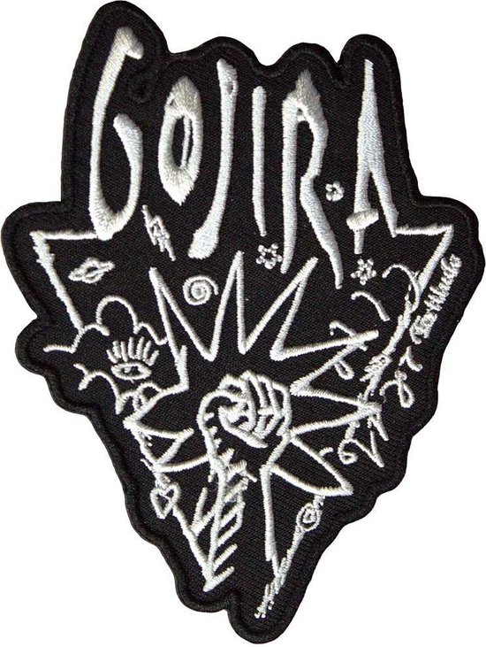 Gojira - Power Glove Patch - Zwart/Wit