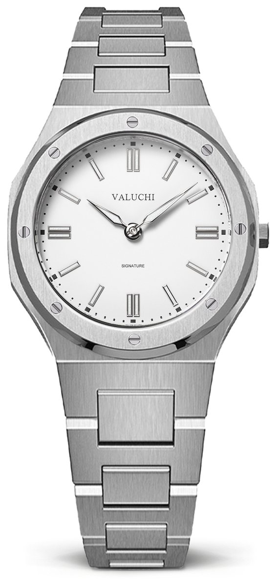 Valuchi Signature - Vrouwen horloge - 31mm - Zilver Wit