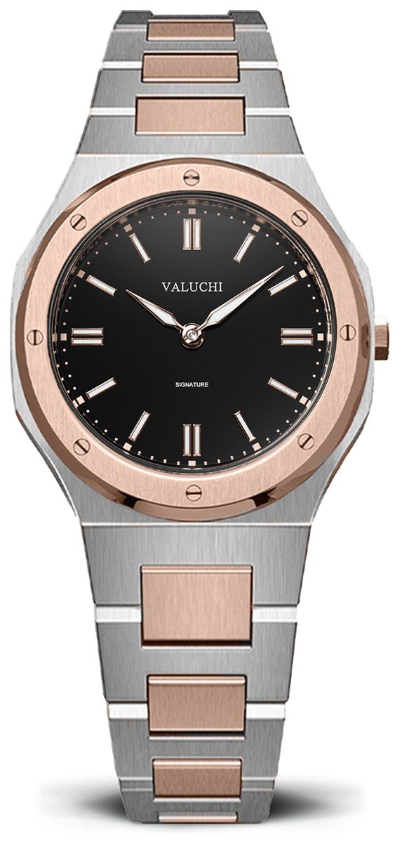 Valuchi Signature - Vrouwen horloge - 31mm - Tweekleurig Zwart