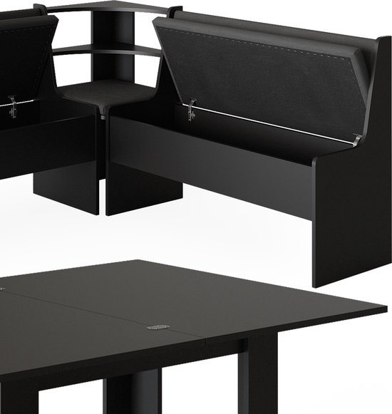 Lisomme Stan tuintafel zwart - 150 x 90 cm | Leen Bakker