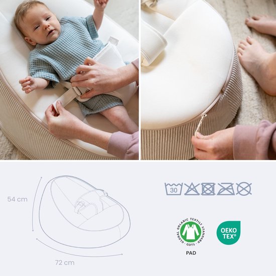 Doomoo Seat'n Grow - De Comfortabele en Evoluerende Zitzak voor Je Baby - Van Geboorte tot 25 kg - Oeko-tex microbeads Sand van Merkloos — afbeelding 4