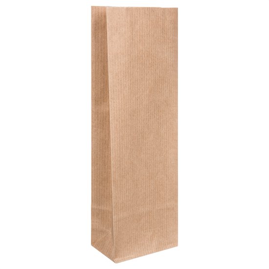 Bruine blokbodem zakjes met venster, 100 stuks: kraft papieren cadeauzakjes, theezakjes, papieren bewaarzakjes voor kruiden, snoep & koffie, traktatiezakjes papier met sluitclip, 26,5 x 8,5 x 5 cm