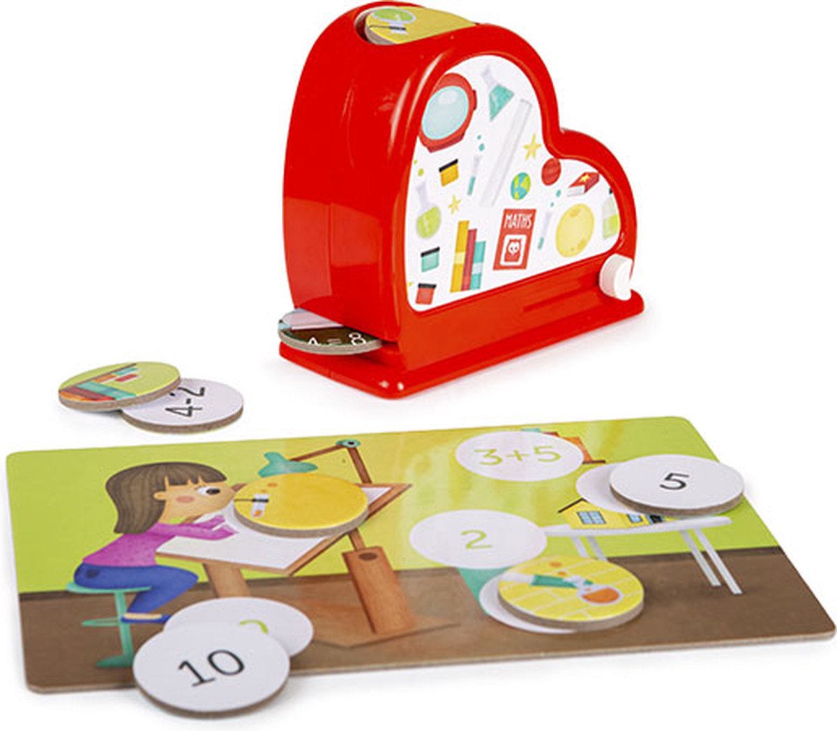 Eurekakids Maths Game - Methode Spelenderwijs Leren Rekenen - Met Dispenser en 24 Schijven