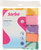 Sorbo Chiffons en microfibre imprimés pastel 40x40cm lot de 5 pièces