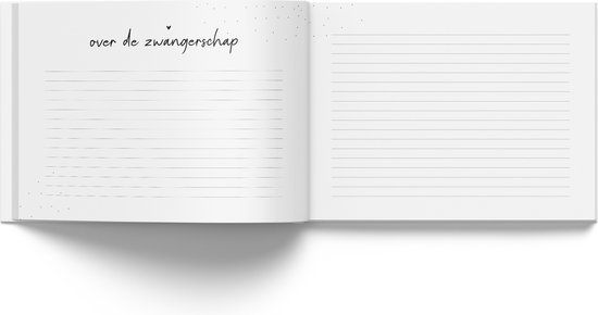 Open boek met aan de linkerpagina de tekst 'over de zwangerschap'.