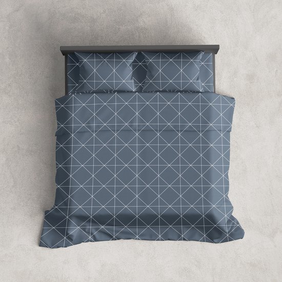 Parure de draps - Flanelle - Hiver - 2 personnes - Drap de dessous avec drap de dessus - Carreaux