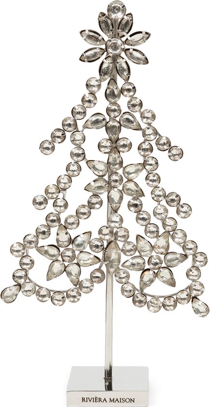 Foto: Riviera maison kerstdecoratie zilver festive crystal glitter kerstboom ijzer glas lxbxh 12x5x22