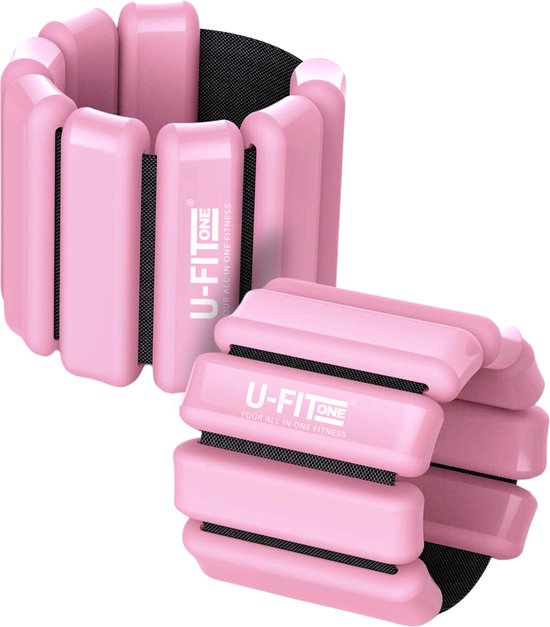 U Fit One 2 Stuks Verstelbare Enkelgewichten en Polsgewichten - Wrist & Ankle Weights - 2 x 1 kg - Roze