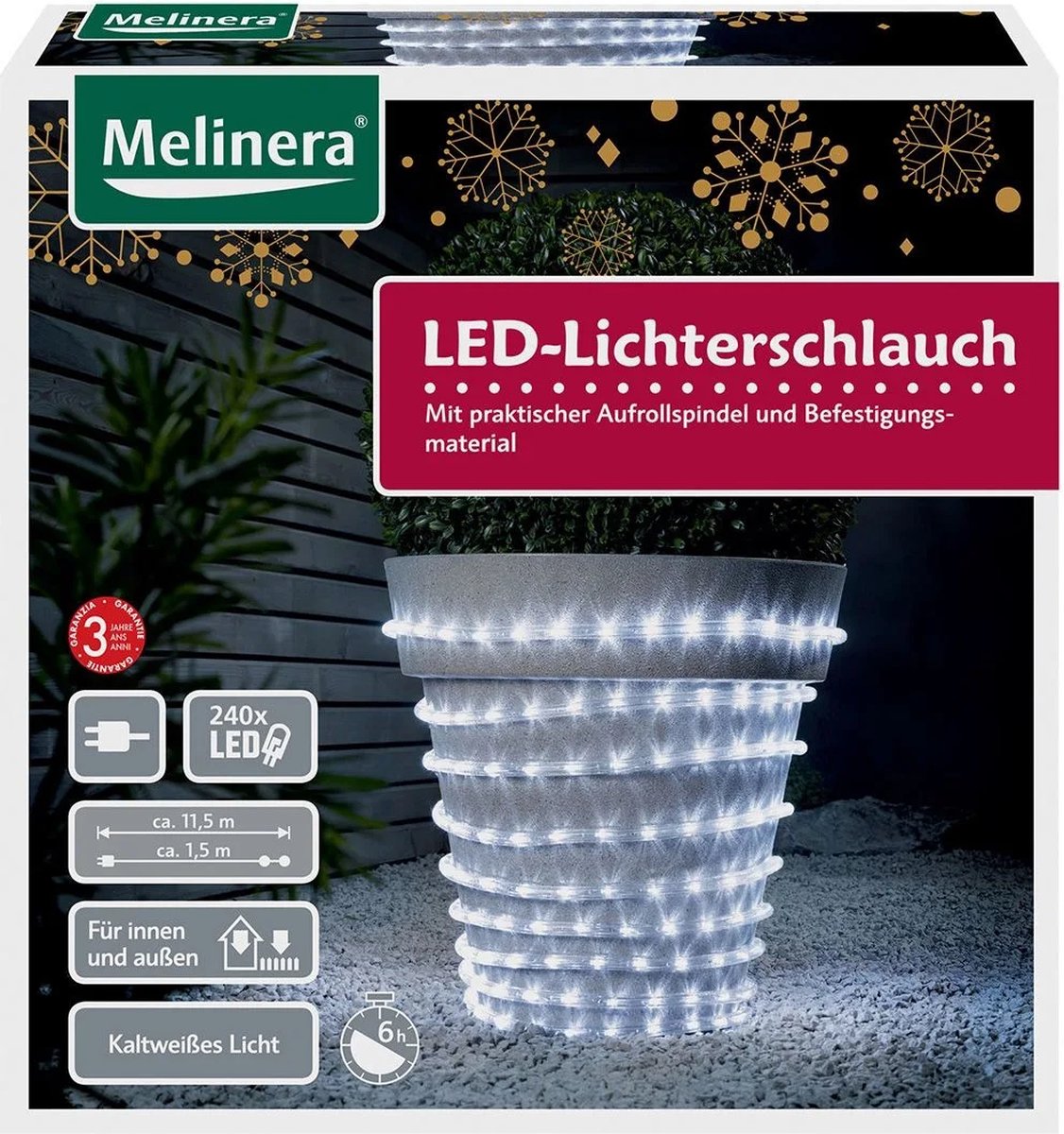 Melinera LED-Lichtslang - Koudwit licht - 11.5m Lang - 240 energiezuinige LED's - Kerstverlichting - Kerst versiering