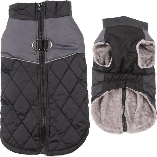 MOREZI Windhond winterjas, Whippet-jas met gevoerde fleecevoering, waterafstotende hondenjas met verstelbare banden en reflecterende elementen, marineblauw XS