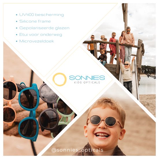 Sonnies - Kinderzonnebril Roma Maronne - Leeftijd 1-3 jaar - gepolariseerde glazen voorzien van UV400 bescherming - lichtgewicht frame - buigzaam en flexibel - jongens en meisjes - kinder zonnebril - kleur licht bruin van Sonnies — afbeelding 5