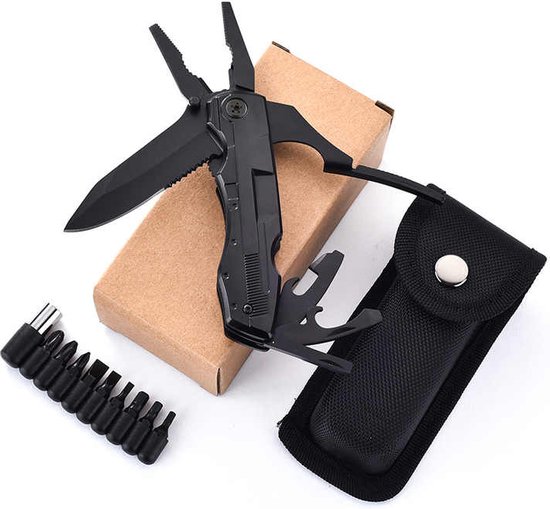 Survival zakmes multitool outdoor – 1 hand open systeem en broekclip – 19 CM vouwmes – RVS – Lion Gear KN-06 - Kerstcadeau
