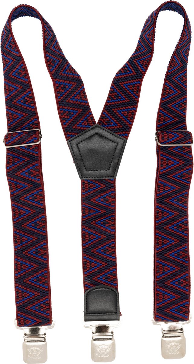 bretels heren - Bretels - bretels heren volwassenen - bretellen voor mannen - bretels heren met brede clip -Rood-Blauw