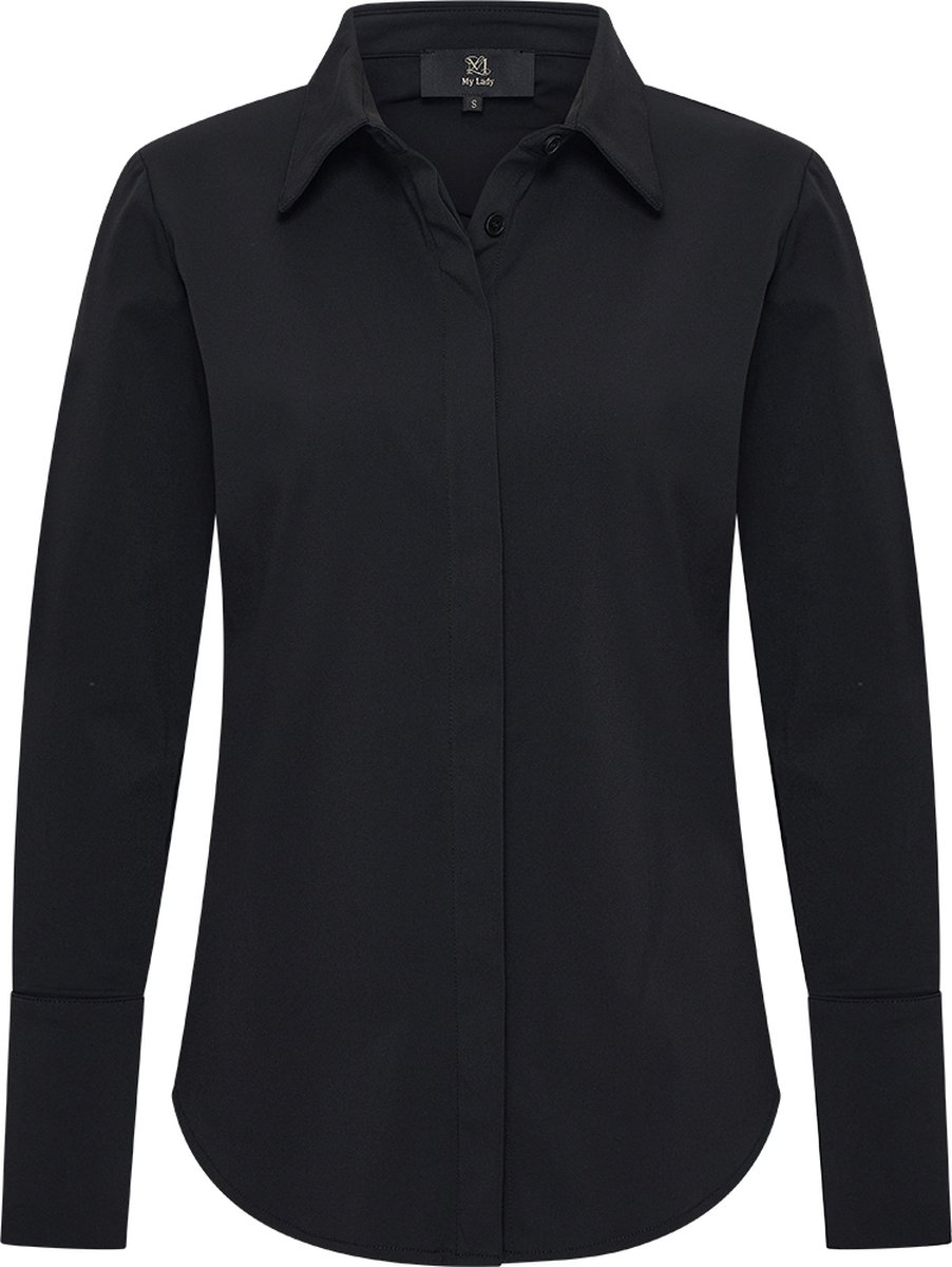 Mylady Travelsoft Blouse Sangari maat XS Black ML01-275-2701,stofsamenstelling 80% polyamide 20% elastaan , Een duurzame, kreukvrij, snel droog. wassen 30°C - niet in droger , comfort van stretch