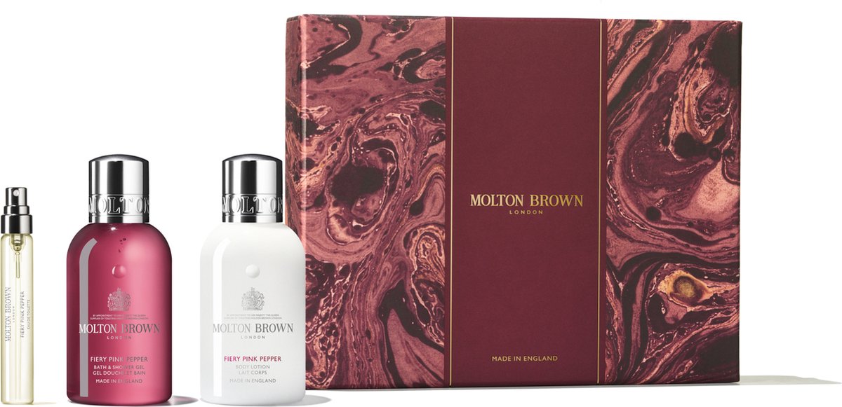 Goedkoopste MOLTON BROWN - Fiery Pink Pepper Travel Gift Set - 3 st - Unisex geschenkset