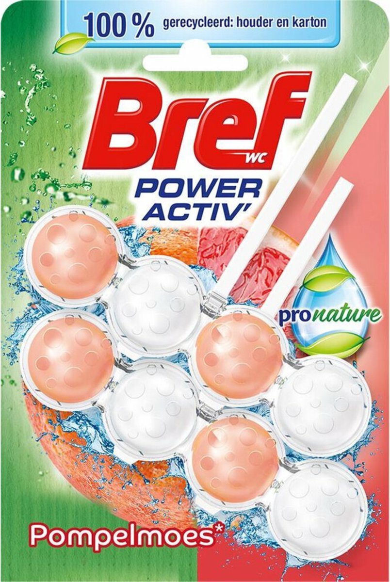 Bref Toiletblok Power Activ Pro Nature Grapefruit 2 stuks