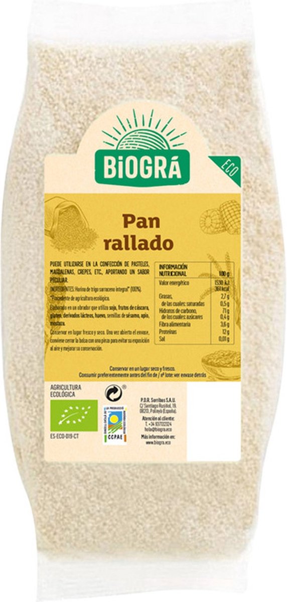 Goedkoopste Biogra Pan Rallado 250g Biogra Bio
