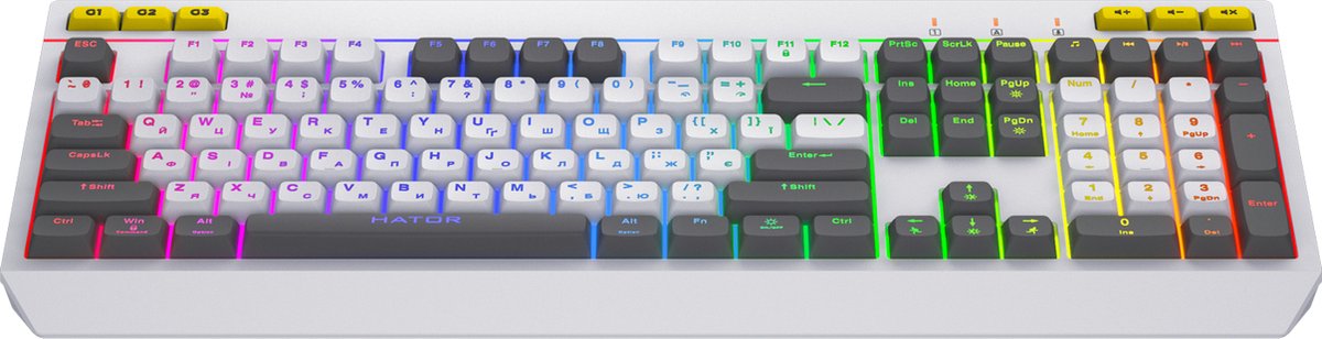 HATOR Icefall toetsenbord Gamen USB QWERTY Amerikaans Engels Wit