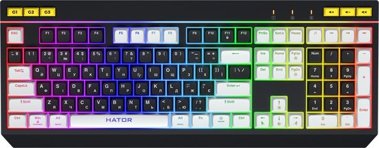 HATOR Icefall toetsenbord Gamen USB QWERTY Amerikaans Engels Zwart