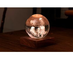 Gingko - Amber Crystal Ball Night Light - Jellyfish - Kwallen