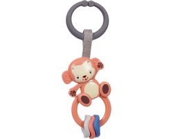 Speelgoedtopdeals - Rammelaar Hangspeeltje Buggyspeeltje - Aap lichtbruin met Ringen