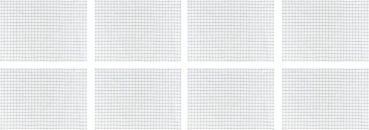 Krumble Theedoek met grote blokjes - Ruitpatroon - Theedoeken - Glazendoeken - Keukendoeken - Vaatdoek - Katoen - Wit met zwart - 40 x 60 cm - Set van 8