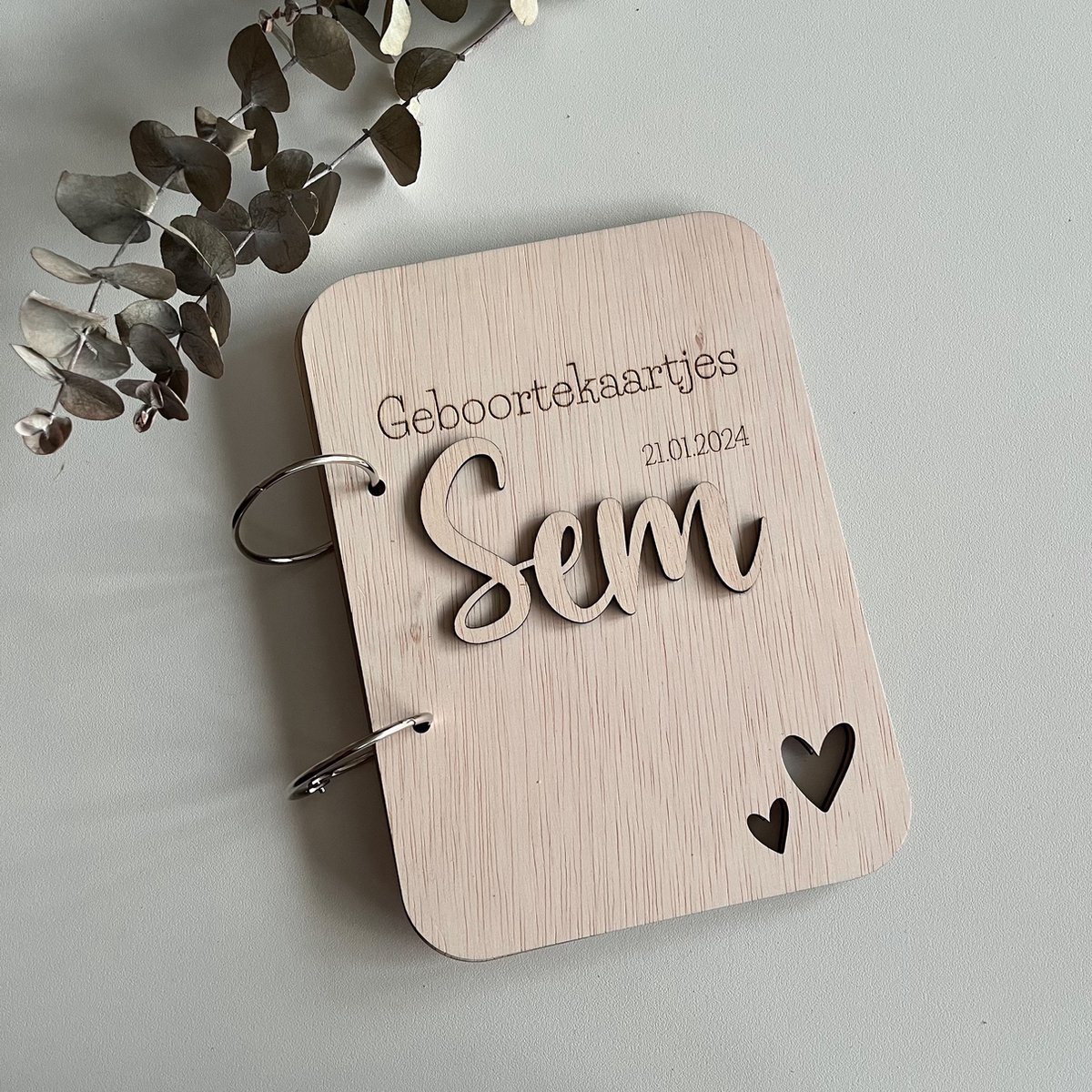Goedkoopste Geboortekaartjes bundel met naam (hartjes