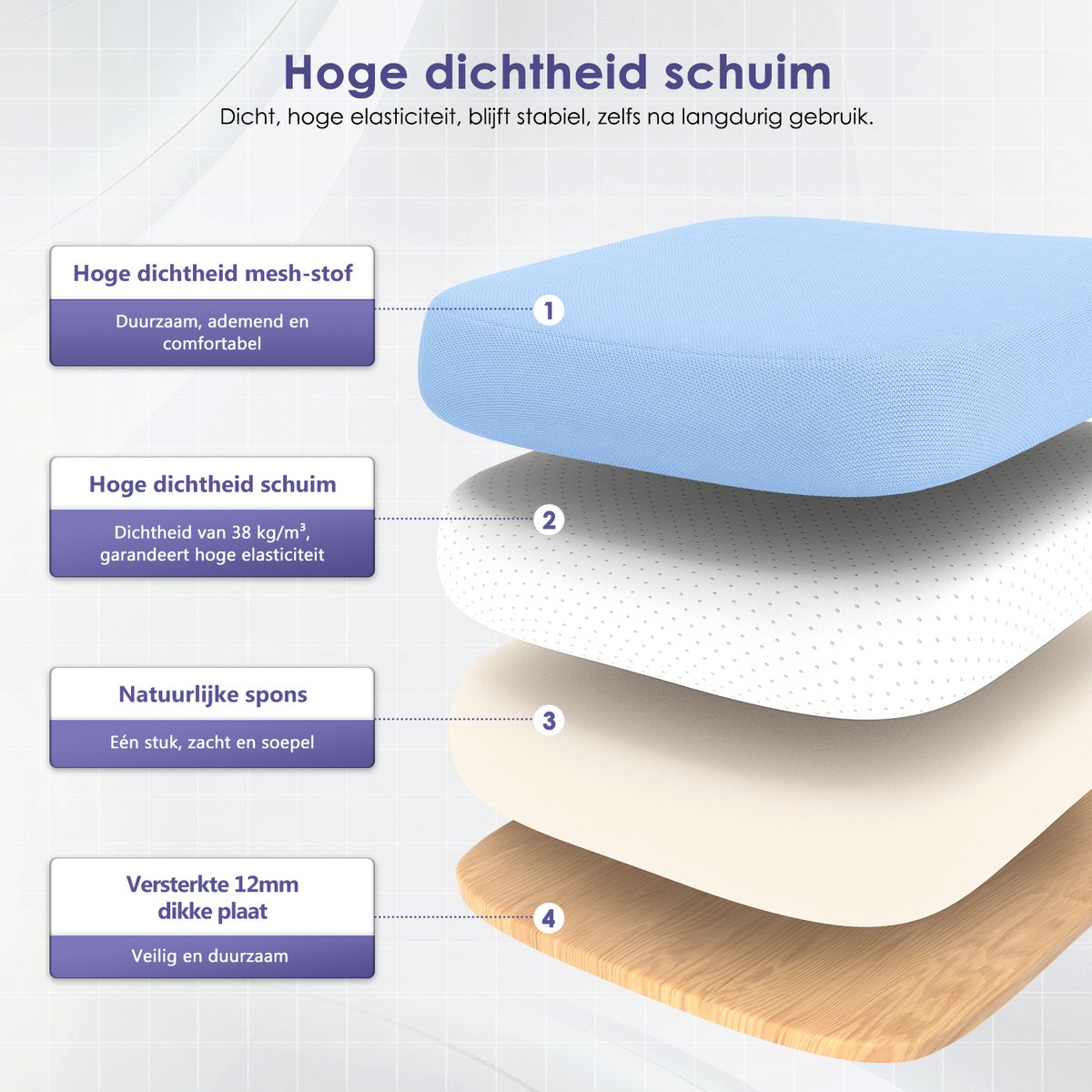 Hiaonyx Bureaustoel-Ergonomische bureaustoel-bureaustoelen voor volwassenen-Opklapbare armleuningen-Lendensteun-Verdikt en verbreed zitkussen-Blauw thumbnail 5