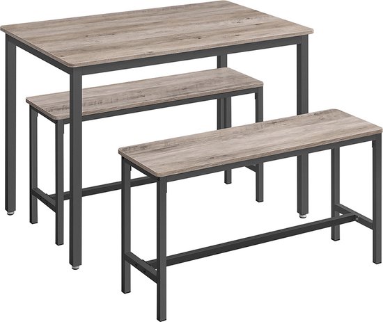 Eettafel met 2 banken - Keukentafel - Eetkamertafel - Complete Eettafel met 2 banken - Keukentafel - Eetkamertafel - Complete