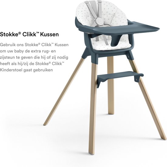 Stokke Clikk kussen, Blueberry Boat - Compatibel met de Stokke Clikk kinderstoel - Biedt ondersteuning voor baby's - Omkeerbaar en machinewasbaar - Geschikt voor kinderen van 6-36 maanden van Merkloos — afbeelding 4
