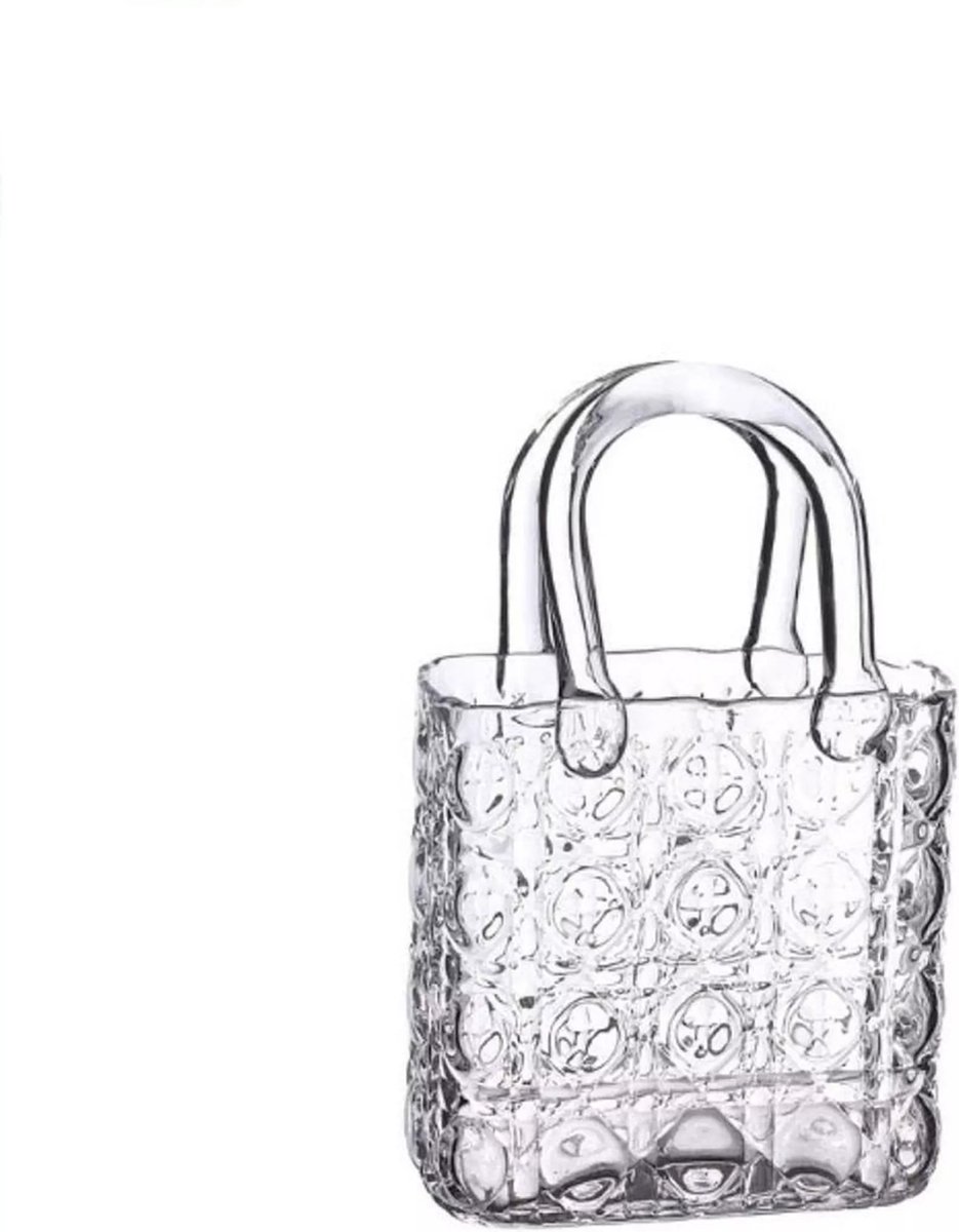 Elysee glazen handtas vaas 19x11x28cm