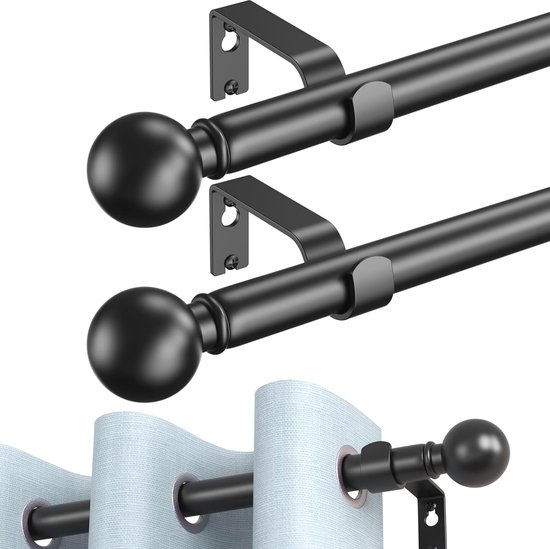 Ycolnaefllr Barras De Cortina Dobles Plateadas De 1 Pulgada De Diámetro Para Ventanas De 120 A 170 Pulgadas Juego De Barras De Cortina Dobles Con