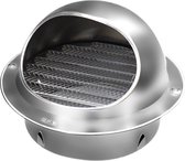 Grille de ventilation - Hotte de ventilation murale - Acier inoxydable - 4 pouces - Ronde - avec lames et moustiquaire - Ø 100 mm - pour tuyau de 100 mm