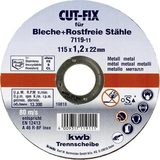 Doorslijpschijf 3 stuks 115x1,2mm - RIMA trading