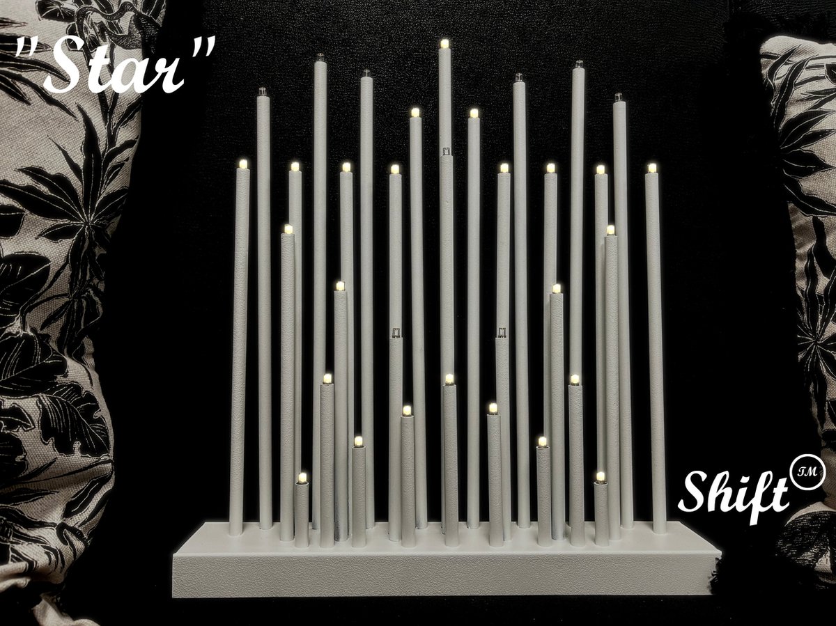 Decoratieve tafellamp "Shift" met 33 LEDs - Wit - 35 cm hoog