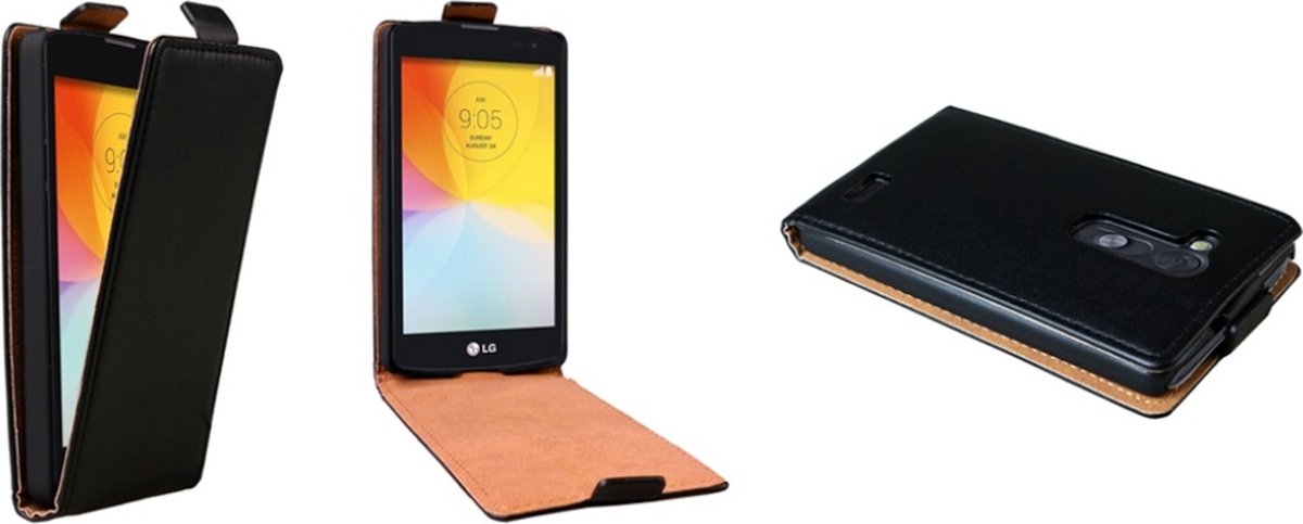 Flip Case voor LG L Fino zwart ultraslank
