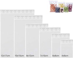Hersluitbare doorzichtige plastic zakken - 600 stuks - herbruikbare Poly Zip Lock Opbergzakje Zakken - Keuken Sieraden Craft Kralen Opslag diepvrieszakjes