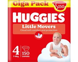 Huggies® Little Movers baby luiers, Maat 4 (7 tot 18 kg), 150 luiers met Disney© designs, Giga pack