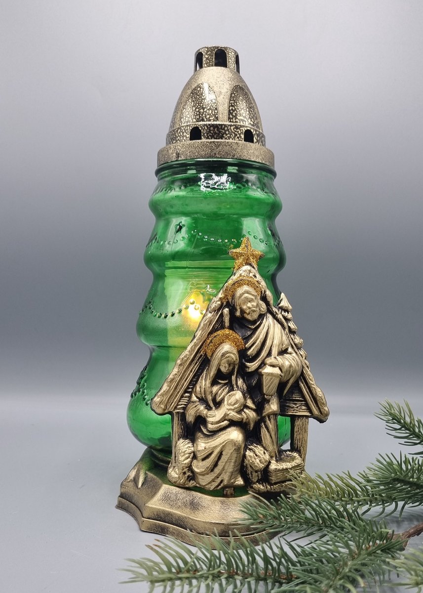 Lubema Herdenkingslicht - R34s - Kerstboom - Kerststal - Goud - Kerst - Grafkaars – Graflicht – Graflantaarn – Grafdecoratie - Windlicht