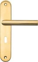 Ostiumhome® - Andria - Deurbeslag - Deurklink - Rond Schild - Sleutelgat - 56 mm - Mat Goud