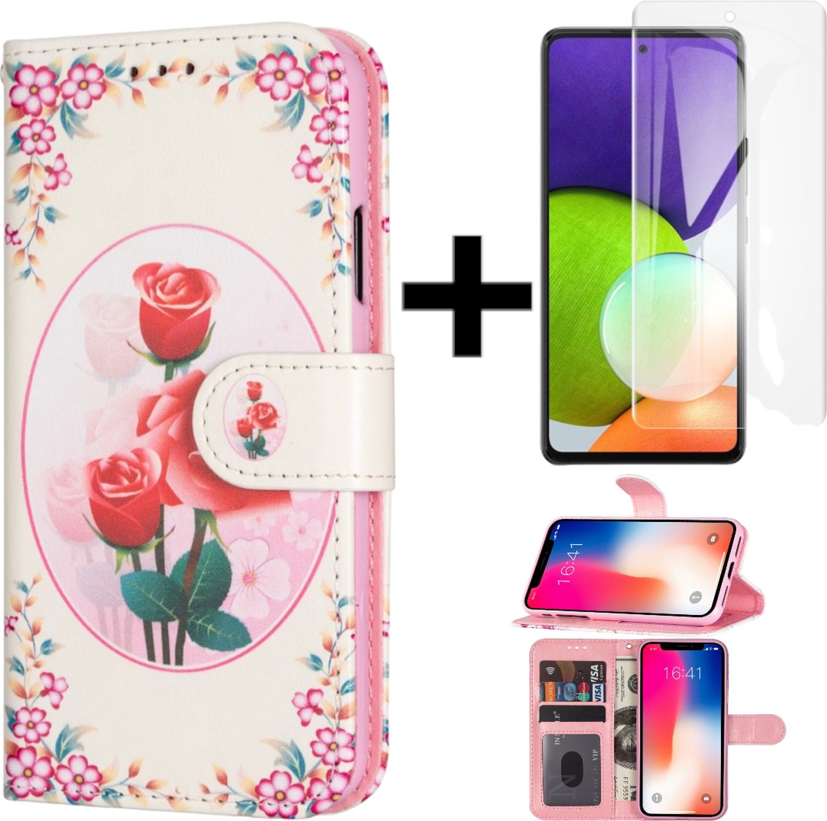 Rico Vitello print wallet Case Geschikt voor Samsung Galaxy A30S + gratis screenprotector (4)