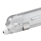 LED TL armatuur IP65 150 cm Koppelbaar 6000K incl. 24W LED buis RVS Clips