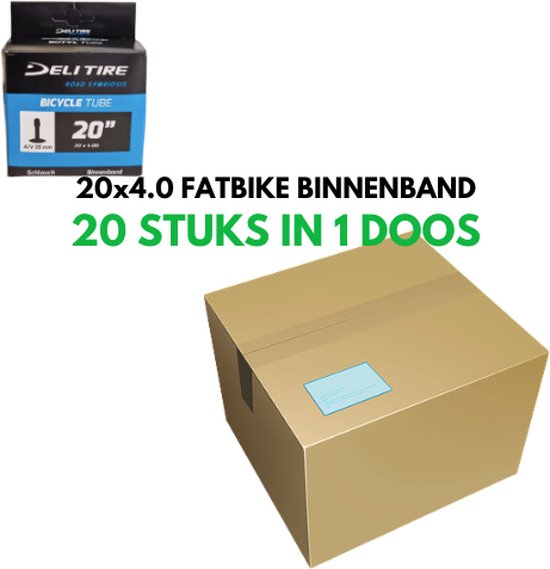 Fatbike binnenband 20×4.0 inch recht ventiel 20 stuks rubber lekbestendig geschikt V20 Pro Ouxi V8