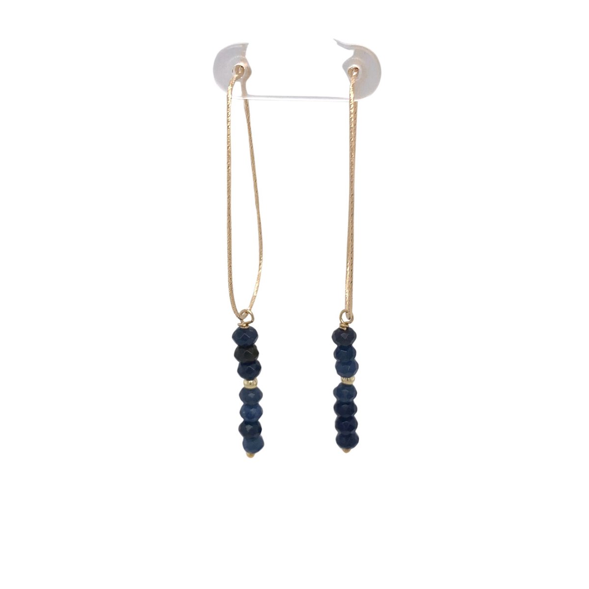 Pat's Jewels Oorbellen - Oorbellen Dames - Oorhangers - Edelsteen Hanger - Blauw - Goud