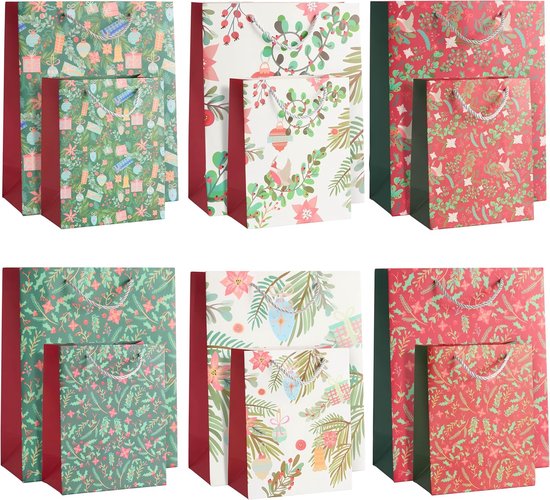 Organza kerstzakjes rood met sneeuwvlok kopen