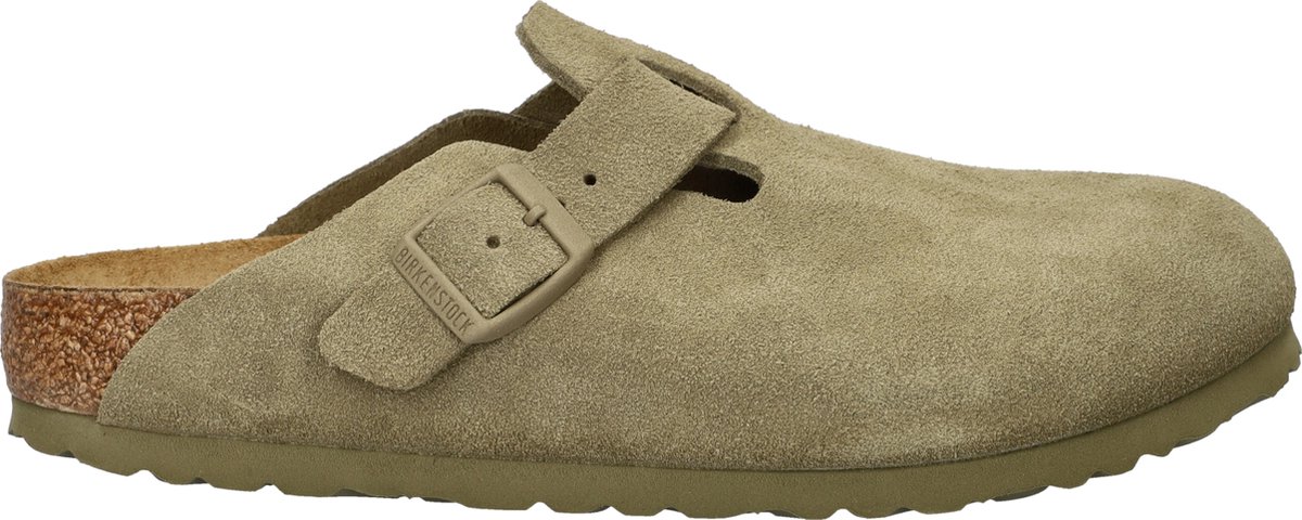 Birkenstock Boston Suede unisex clog - Kaki - Maat 42