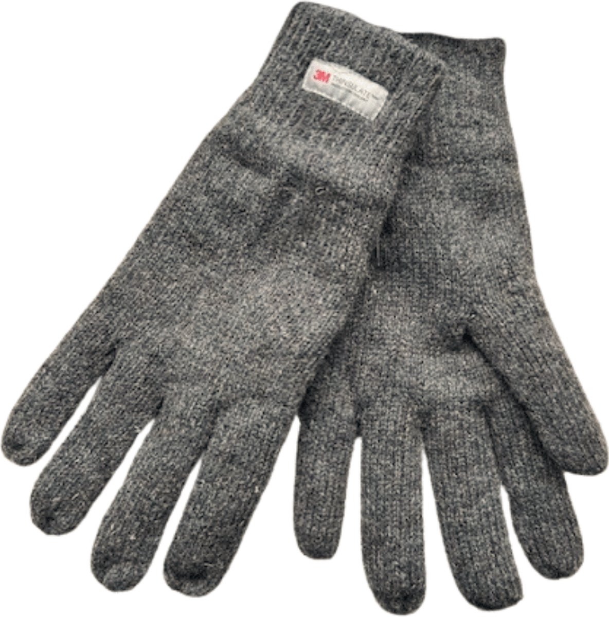 Heren handschoenen - Winter handschoen - Thinsulate - Wol - Grijs - One size - Maat L / XL