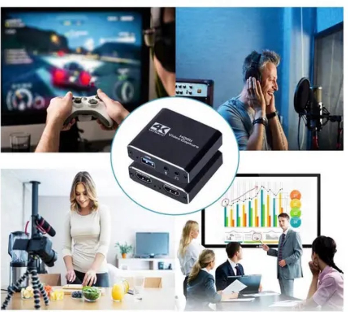 GMB Video grabber - HDMI video Capture Card - Game Capture - Livestreamen - 4K Ultra HD - met USB en HDMI kabel thumbnail 2