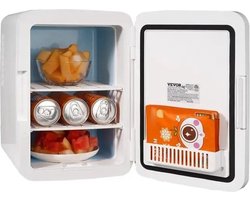 Minibar - Minibar koelkast - Mini koelkast - Koelkast - Bijzetkoelkast - Makkelijk mee te nemen - Warm & koel functie - 10L - Geschikt voor cosmetica - Wit