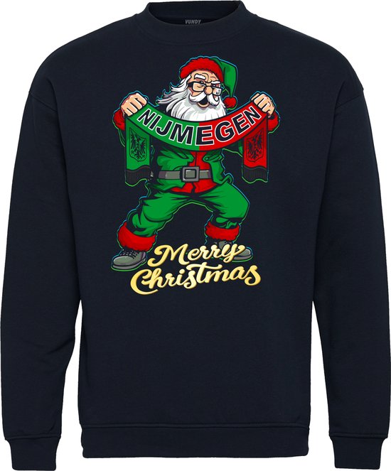 Kersttrui Kerstman Nijmegen | Foute Kersttrui Dames Heren | Kerstcadeau | NEC supporter | Navy | maat M